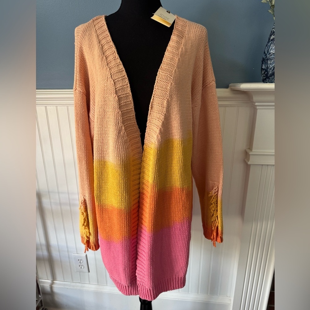 NWT DX Collection Vibrant Gradient Open Cardigan … - image 2